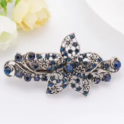 Blue crystal flower - elegant hair pinHair clips