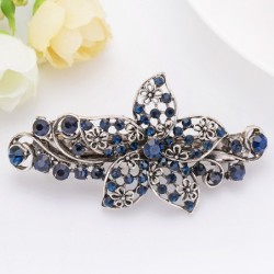 Blaue Kristallblume - elegante Haarnadel