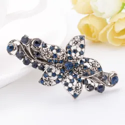 Blue crystal flower - elegant hair pinHair clips