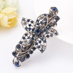 Blaue Kristallblume - elegante Haarnadel