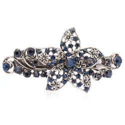 Blaue Kristallblume - elegante Haarnadel