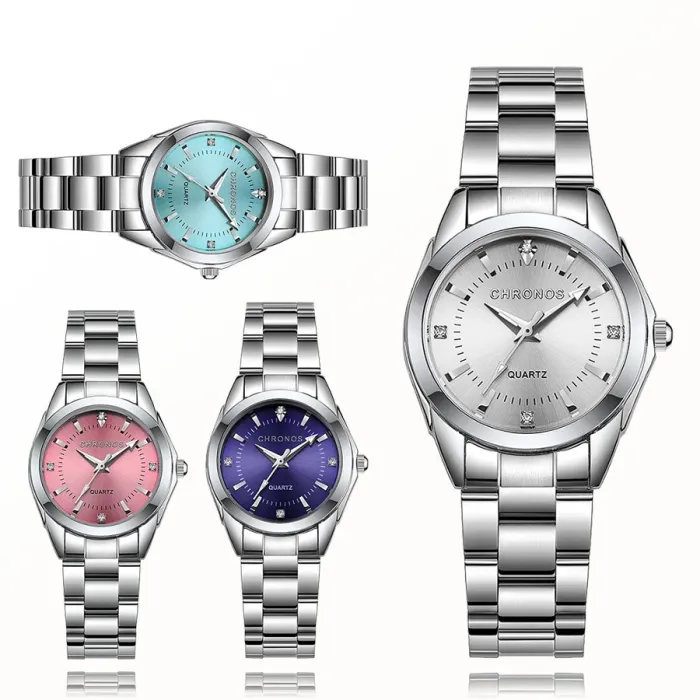 CHRONOS - Luxus-Quarzuhr aus Silber - Edelstahl