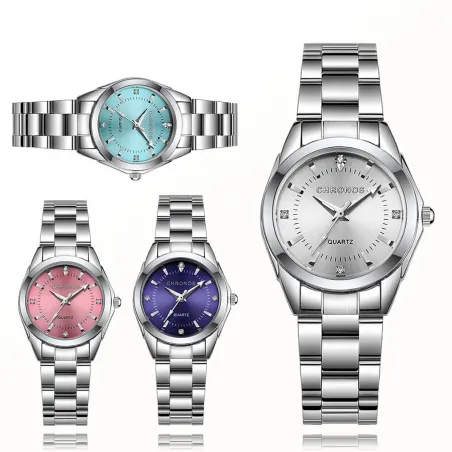 CHRONOS - Luxus-Quarzuhr aus Silber - Edelstahl
