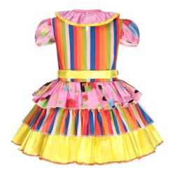 Clown Kleid - Kostüm - bunte Streifen / Tupfen