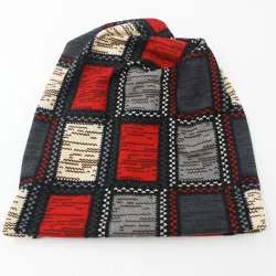 2 in 1 - winter hat / scarf - plaid design - unisexHats & Caps