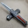 Klappbares Taschenmesser - ganz aus Stahl - geschnitztes Muster