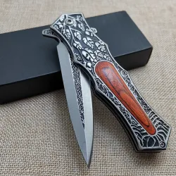 Folding pocket knife - all steel - carved patternKnives & Multitools