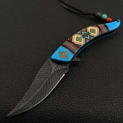 Klappbares Taschenmesser - dekorativer bunter Griff