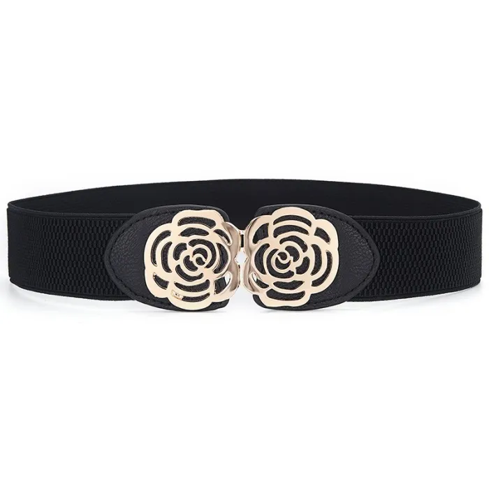 Elastic canvas belt - with decorative metal buckleBelts