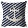 Dekorativer blauer Kissenbezug - Ozean / Boot / Ruder - 45 cm * 45 cm