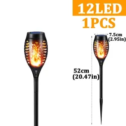 LED Solarlampe - Taschenlampe mit Flackerlicht - Wasserdicht