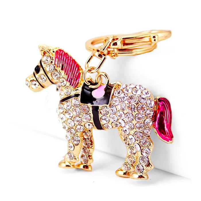 Crystal horse - metal keychainKeyrings