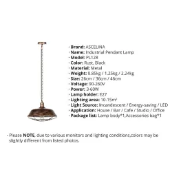 Vintage ceiling lamp - with metal shade - 110 - 220V - E27Ceiling lights