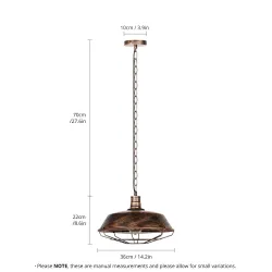 Vintage ceiling lamp - with metal shade - 110 - 220V - E27Ceiling lights