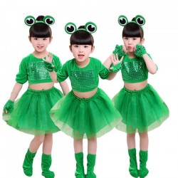 Kleiner grüner Frosch - Kostüm für Mädchen / Jungen - Set