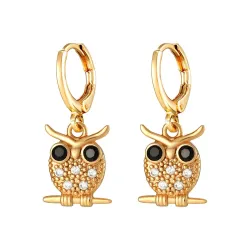 Golden hoop earrings - dangle cross / owl / pineapple / butterflyEarrings