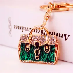 Goldene Kristalltasche - Schlüsselanhänger