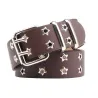 Classic leather belt - star rivets - double pin buckleBelts
