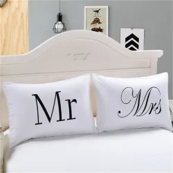 Mr & Mrs - Kissenbezug - 2 Stück