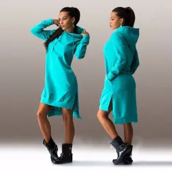 Women's hooded dress - long pulloverHoodies & Jumpers