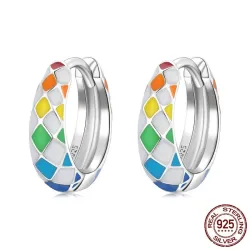 Regenbogen Creolen - 925 Sterling Silber
