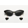Sonnenbrille im Cat-Eye-Stil - mit Kette / Herz