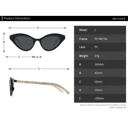 Sonnenbrille im Cat-Eye-Stil - mit Kette / Herz