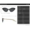 Sonnenbrille im Cat-Eye-Stil - mit Kette / Herz
