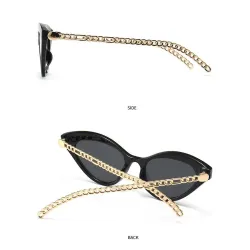 Sonnenbrille im Cat-Eye-Stil - mit Kette / Herz