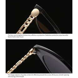 Sonnenbrille im Cat-Eye-Stil - mit Kette / Herz