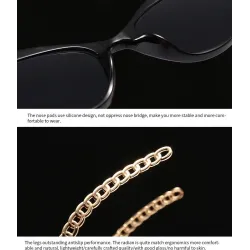 Sonnenbrille im Cat-Eye-Stil - mit Kette / Herz