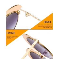Runde Regenbogen-Sonnenbrille - Metallrahmen