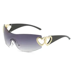 Modische randlose Sonnenbrille - Doppelherzscharnier aus Metall