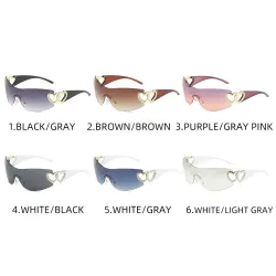 Fashion rimless sunglasses - metal double heart hingeSunglasses