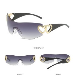 Fashion rimless sunglasses - metal double heart hingeSunglasses