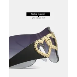 Fashion rimless sunglasses - metal double heart hingeSunglasses