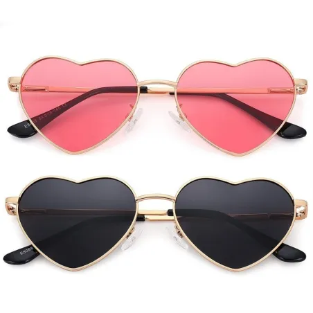 Herzförmige Sonnenbrille – Metallrahmen – UV400