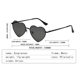 Herzförmige Sonnenbrille – Metallrahmen – UV400