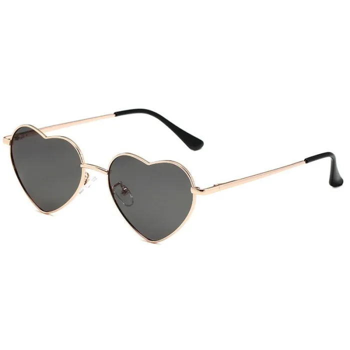 Herzförmige Sonnenbrille – Metallrahmen – UV400