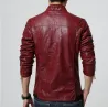 Schlanke Lederjacke - mit Reißverschlüssen / Taschen