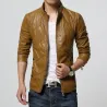 Schlanke Lederjacke - mit Reißverschlüssen / Taschen