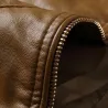 Schlanke Lederjacke - mit Reißverschlüssen / Taschen