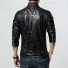 Schlanke Lederjacke - mit Reißverschlüssen / Taschen