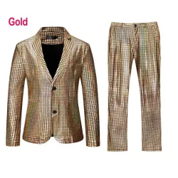 Men's suit - rainbow plaid sequinPants