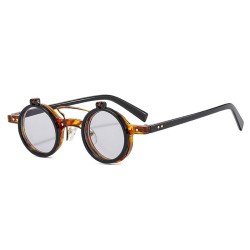 Kleine runde Sonnenbrille – Flip-Linse – UV400