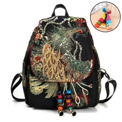 Canvas-Rucksack - buntes Ethno-Design