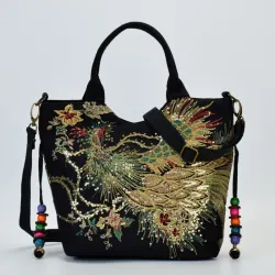 Canvas-Handtasche - buntes Ethno-Design