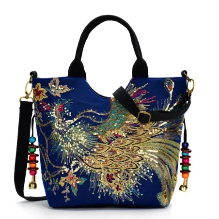 Canvas-Handtasche - buntes Ethno-Design
