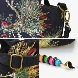 Canvas-Handtasche - buntes Ethno-Design