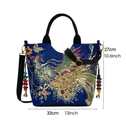 Canvas-Handtasche - buntes Ethno-Design